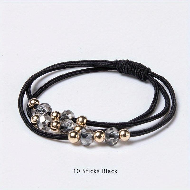 Crystal Beaded Hair Tie High Elasticity Hair Rope Style Hair Accessories