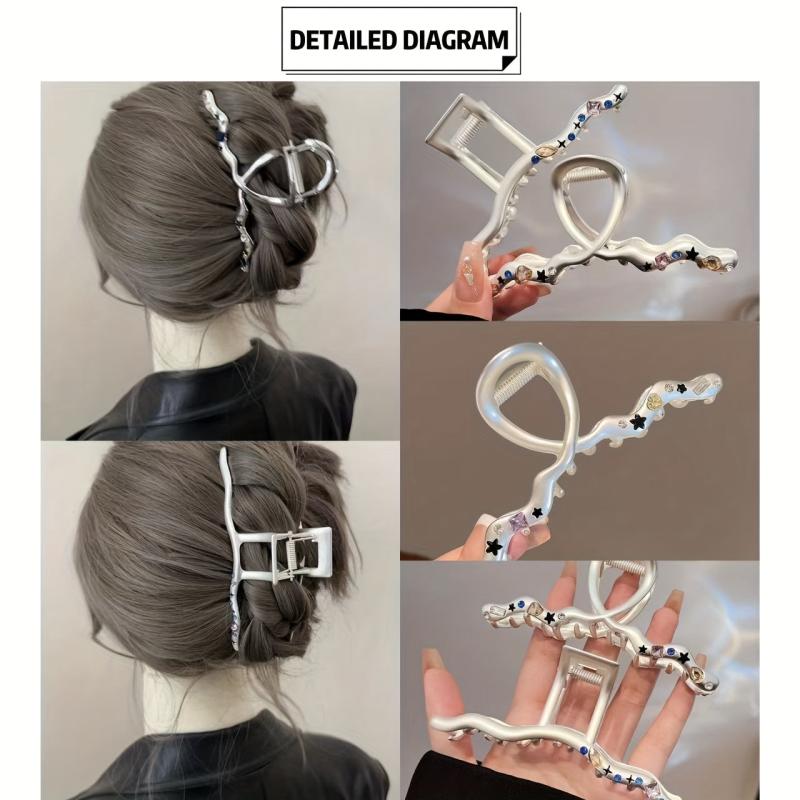 Zirconium Metal Matte Hair Claw Twist Shape Hair Claw Hair Accessories