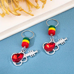 10pcs Crystal Guitar Shape Braid Hair Beads Rainbow Dreadlock Hair Ring