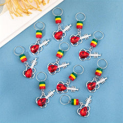 10pcs Crystal Guitar Shape Braid Hair Beads Rainbow Dreadlock Hair Ring