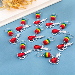 10pcs Crystal Guitar Shape Braid Hair Beads Rainbow Dreadlock Hair Ring