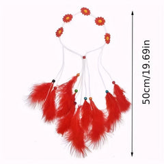 Boho Feather Tassel Headband Seaside Vacation Hair Accessory