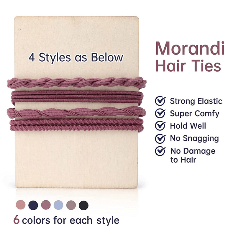 24PCS High Elasticity Hair Rope Bracelet Hair Tie