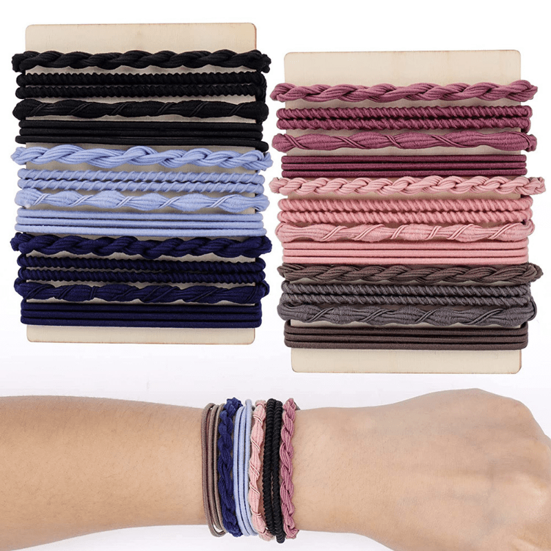 24PCS High Elasticity Hair Rope Bracelet Hair Tie