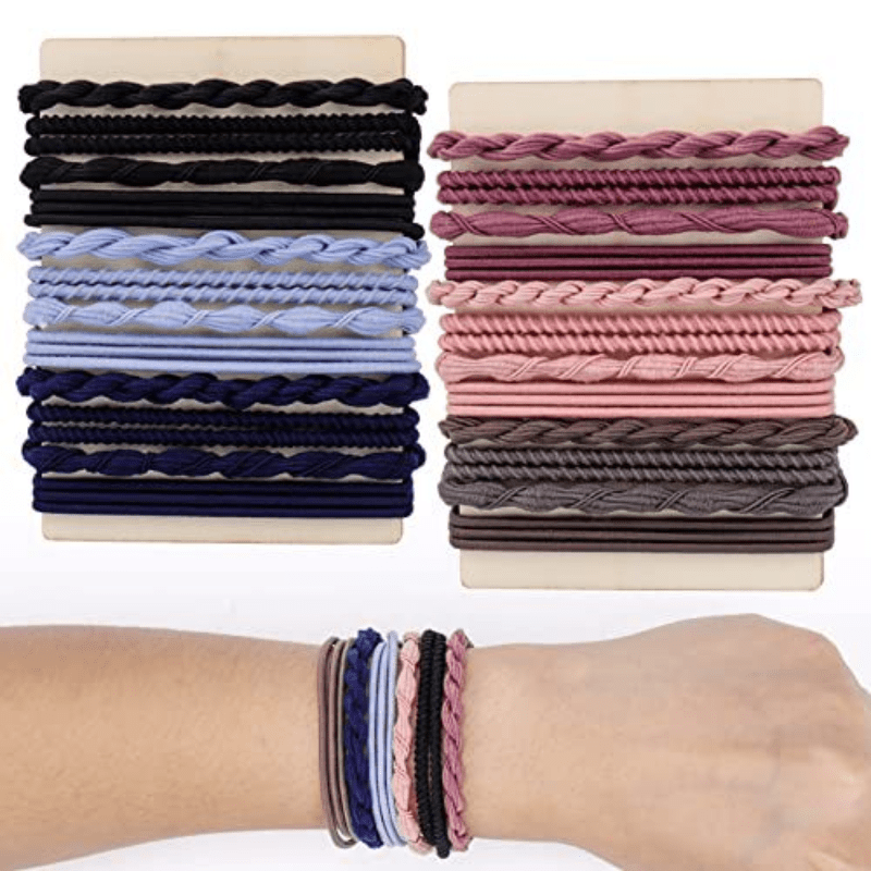 24PCS High Elasticity Hair Rope Bracelet Hair Tie