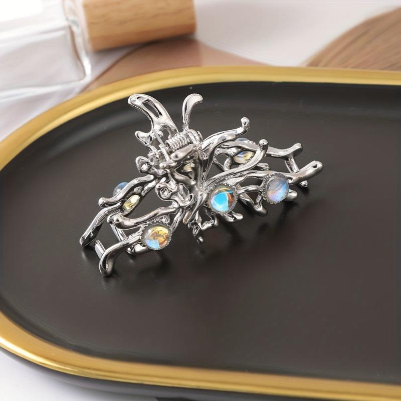 Metal Butterfly Hair Clip Large Shark Claw Headdress