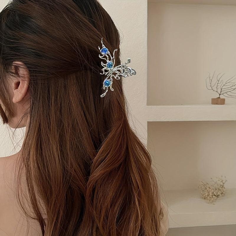 Metal Butterfly Hair Clip Large Shark Claw Headdress