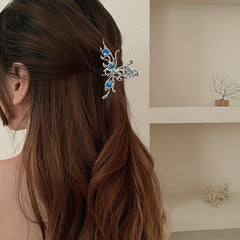 Metal Butterfly Hair Clip Large Shark Claw Headdress