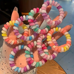Rainbow Spiral Hair Tie Elastic Hair Ring Gradient Ponytail Holder