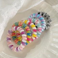 Rainbow Spiral Hair Tie Elastic Hair Ring Gradient Ponytail Holder