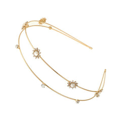 Women's Rhinestone Faux Pearl Headband Wedding Hairband