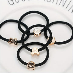 20pcs Golden Bead Hair Loop Elastic Rubber Band Hair Accessories