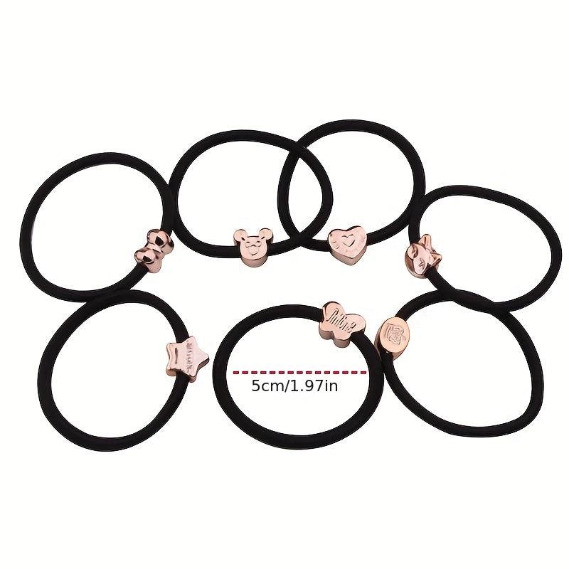 20pcs Golden Bead Hair Loop Elastic Rubber Band Hair Accessories