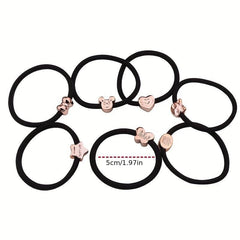 20pcs Golden Bead Hair Loop Elastic Rubber Band Hair Accessories