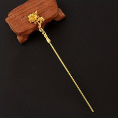 Camellia Flower Hair Pin Retro Hair Stick Metal Hair Bun Maker