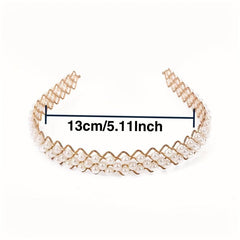 Faux Pearl Wavy Headband Metal Headdress Hair Band Hair Accessories
