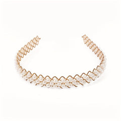 Faux Pearl Wavy Headband Metal Headdress Hair Band Hair Accessories