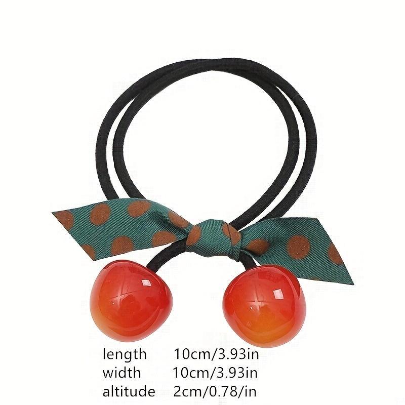 Cherry Decor Hair Rope Elastic Hair Tie Ponytail Rubber Band