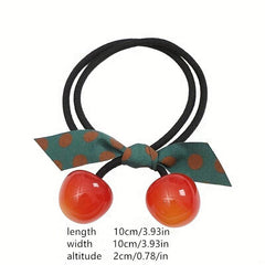 Cherry Decor Hair Rope Elastic Hair Tie Ponytail Rubber Band