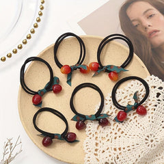 Cherry Decor Hair Rope Elastic Hair Tie Ponytail Rubber Band