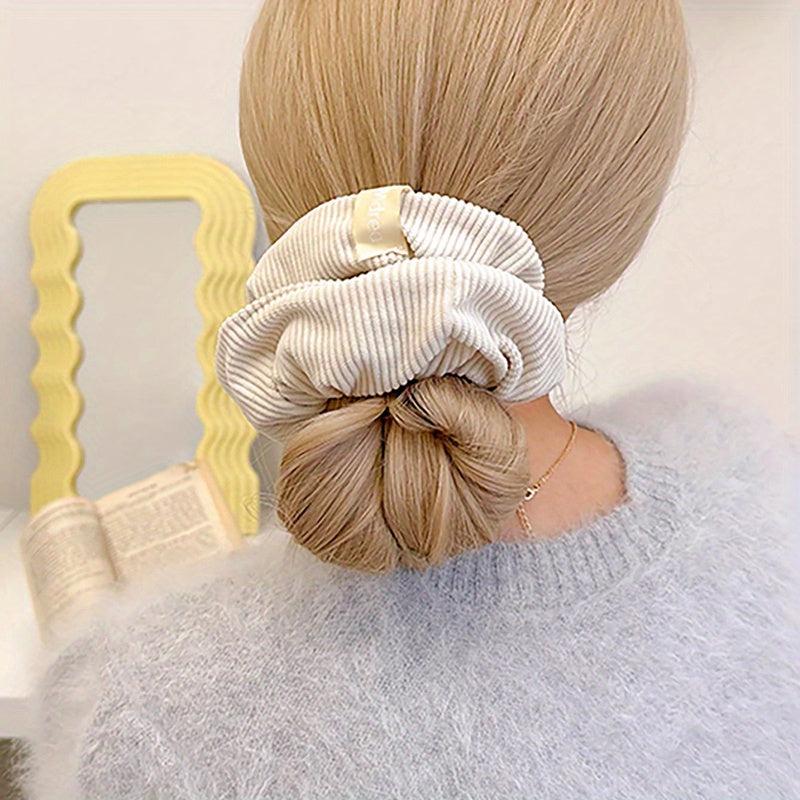 Solid Scrunchie Soft Fabric Hair Tie Ponytail Holder