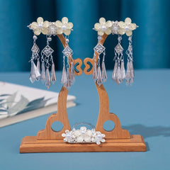 Ancient Style Headdress Silvery Hair Clip Set with Tassel