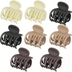 8pcs Solid Hair Claw Matte Banana Clip Non Slip Headwear