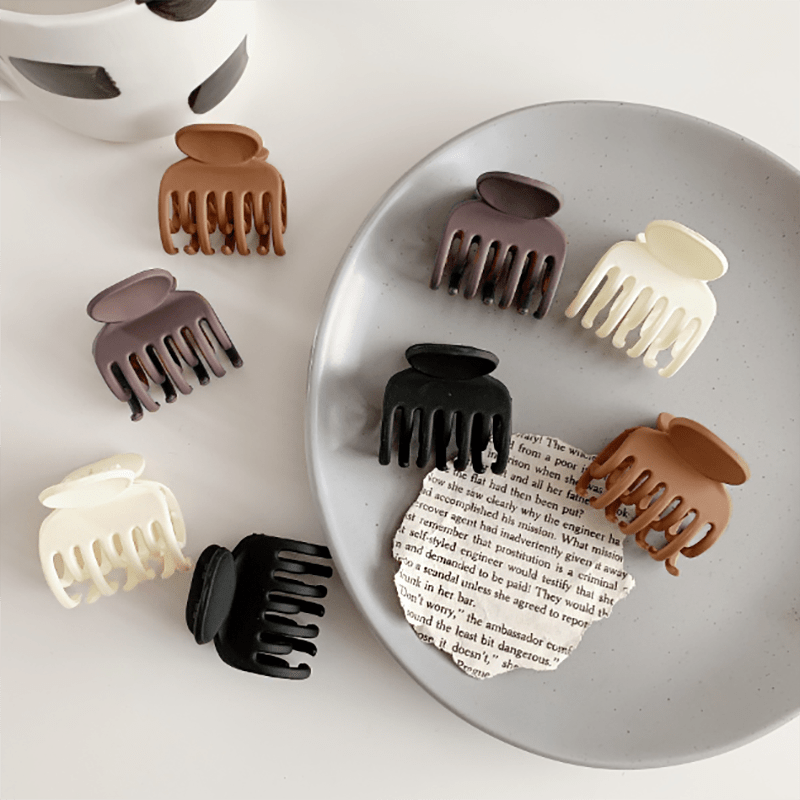 8pcs Solid Hair Claw Matte Banana Clip Non Slip Headwear