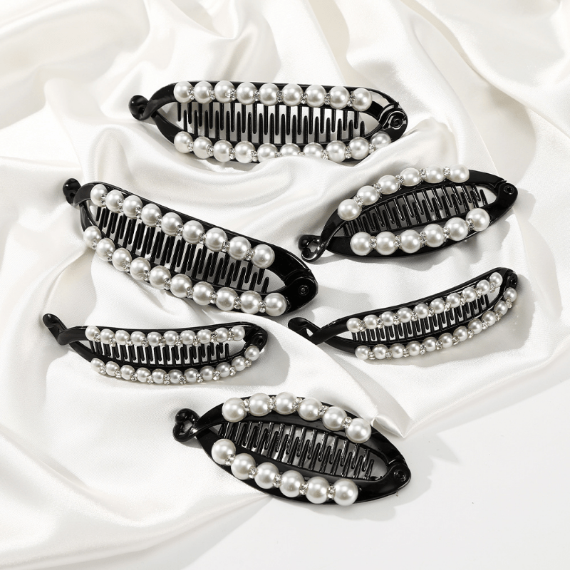 Pearl Rhinestone Hair Clips Vintage Hair Accessories