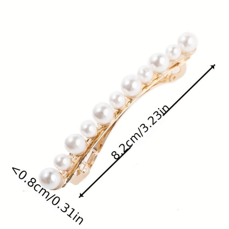 Faux Pearl Hair Clip Ponytail Headwear Sweet French Barrette Hair Accessories