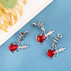 10pcs Guitar Braid Hair Beads Crystal Dreadlock Hair Ring Metal Hair Clip