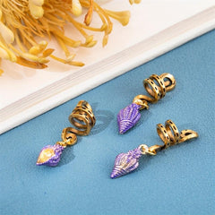 10pcs Enamel Conch Braid Hair Beads Dreadlock Hair Ring Oceans Series Hair