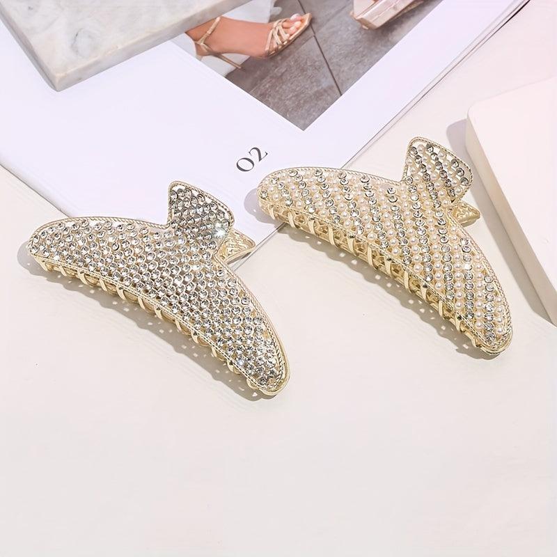 Rhinestone Hair Claw Head Jewelry Shark Claw Ponytail Holder Hair Accessories