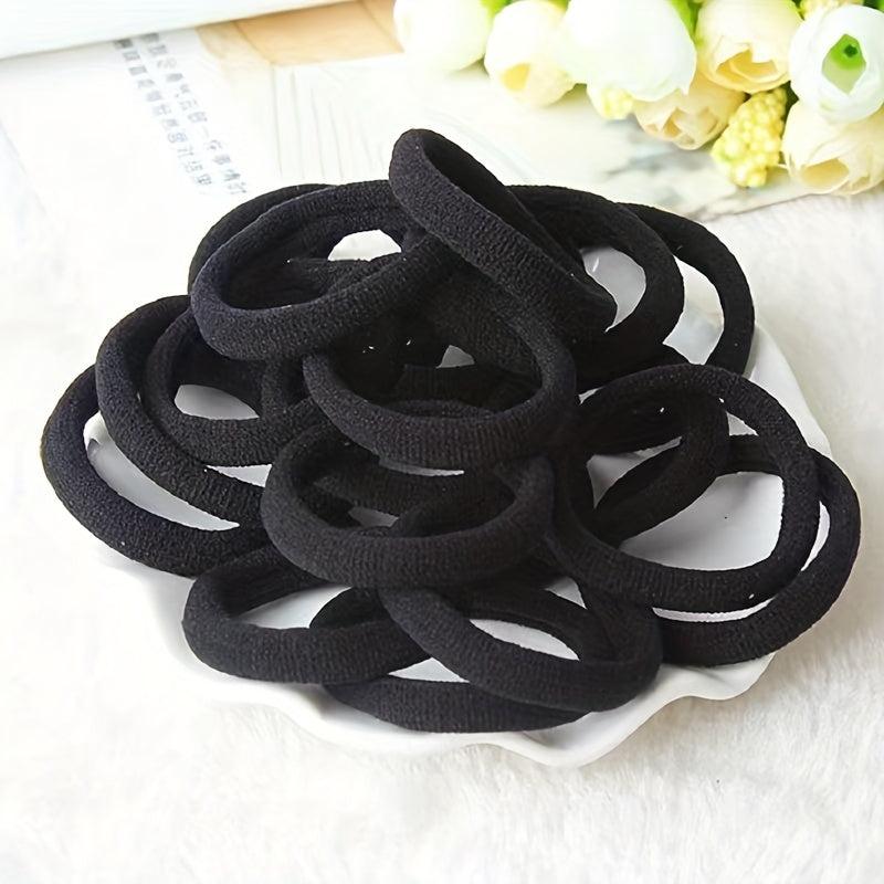 50 Seamless Hair Elastics Ties Stretchy Rubber Bands Ponytail Holder