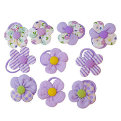 Baby Girl Flower Hair Tie Plaid Flower Print Elastic Ponytail Holder
