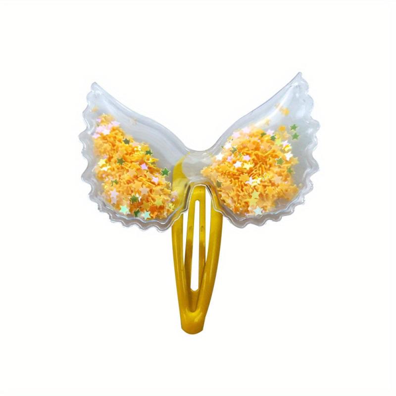 2pcs Colorful Wing Hair Clips Sequin Snap Hair Accessories For Kids