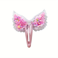 2pcs Colorful Wing Hair Clips Sequin Snap Hair Accessories For Kids