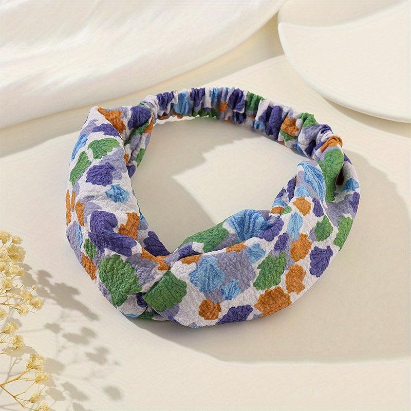 Flower Pattern Wide Brimmed Headband for Women