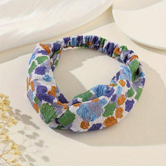 Flower Pattern Wide Brimmed Headband for Women