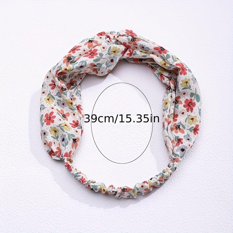 Flower Pattern Wide Brimmed Headband for Women