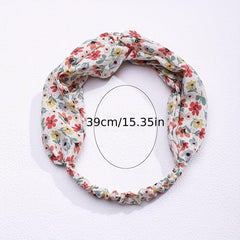 Flower Pattern Wide Brimmed Headband for Women