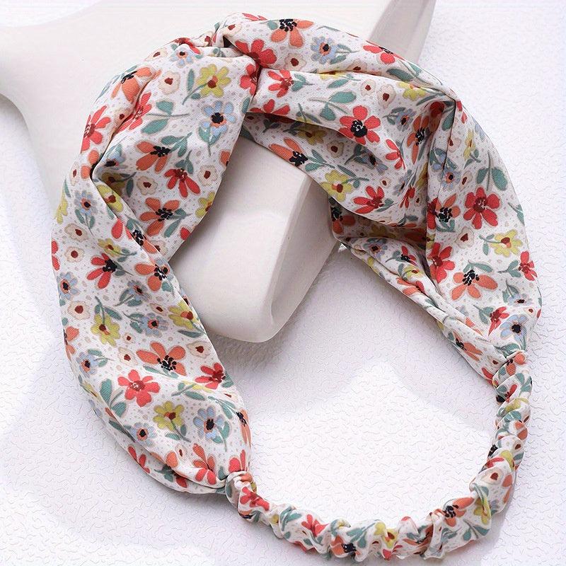 Flower Pattern Wide Brimmed Headband for Women