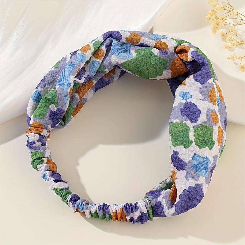 Flower Pattern Wide Brimmed Headband for Women