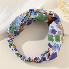 Flower Pattern Wide Brimmed Headband for Women
