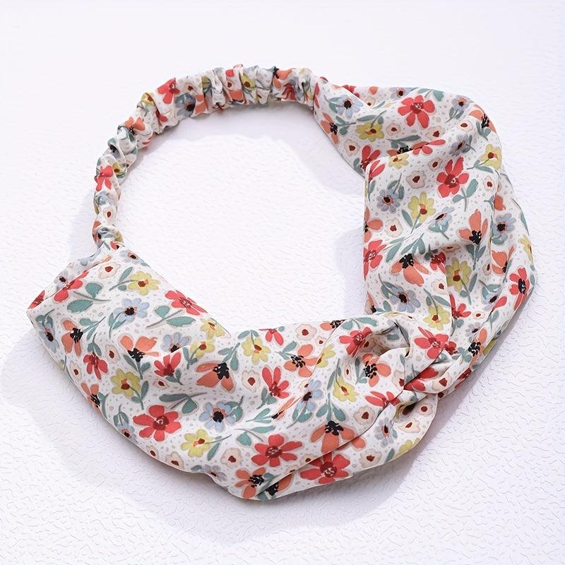 Flower Pattern Wide Brimmed Headband for Women