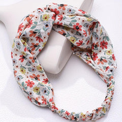Flower Pattern Wide Brimmed Headband for Women