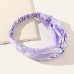 Flower Pattern Wide Brimmed Headband for Women