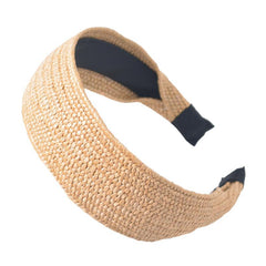 Wide Knotted Headband Straw Braided Hair Accessory for Women
