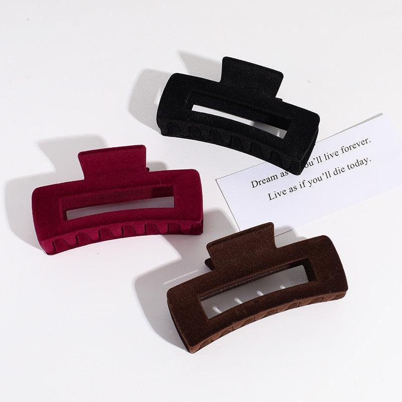 Vintage Velvet Hair Claw Solid Shark Claw Hair Accessories for Women