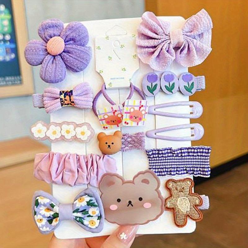 Kids Fabric Assorted Hair Clips Flower Hairpin Sweet Hair Accessories